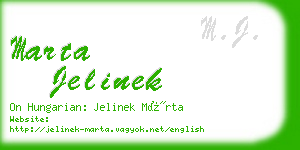 marta jelinek business card